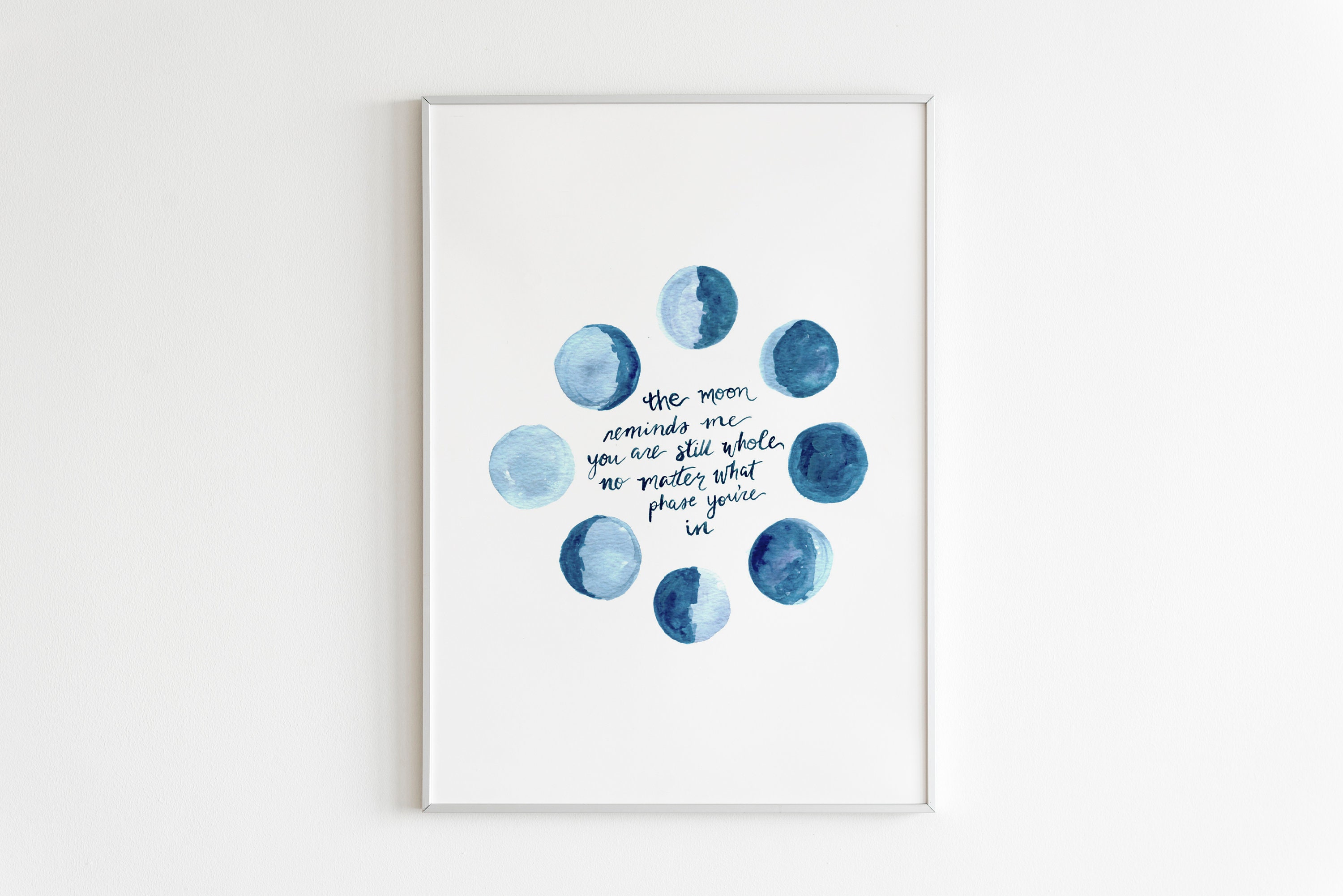 Moon Phases Print - Inspirational Wall Art Print - Inspirational Quote Poster - Moon Print - Lunar Phases Art Print