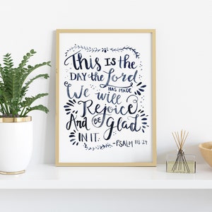 Psalm 118:24 - Bible Verse Wall Art - Christian Decor - Scripture Wall Art - Bible Verse Print - Watercolor Bible Verse Art