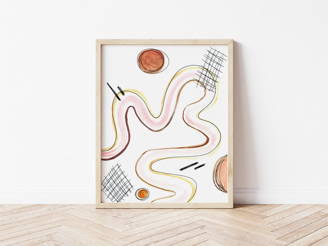 Abstract Mid Century Modern Wall Art - Abstract Geometric Print ...