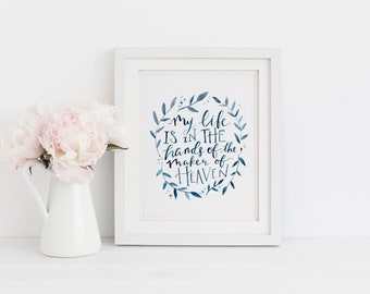 Maker of Heaven Art Print - Christian Art - Bible Verse Wall Art - Hand Lettering - Watercolor - Inspirational Art - Modern Calligraphy