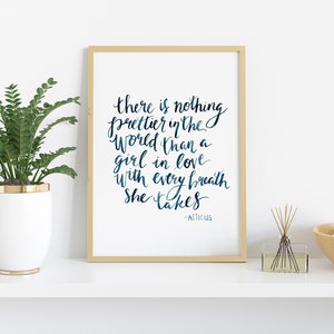 Cytat Atticusa - Cytaty Atticusa Fincha - Minimalistyczny wydruk - Cytat poezji - Silne kobiety - Grafika z pędzlem