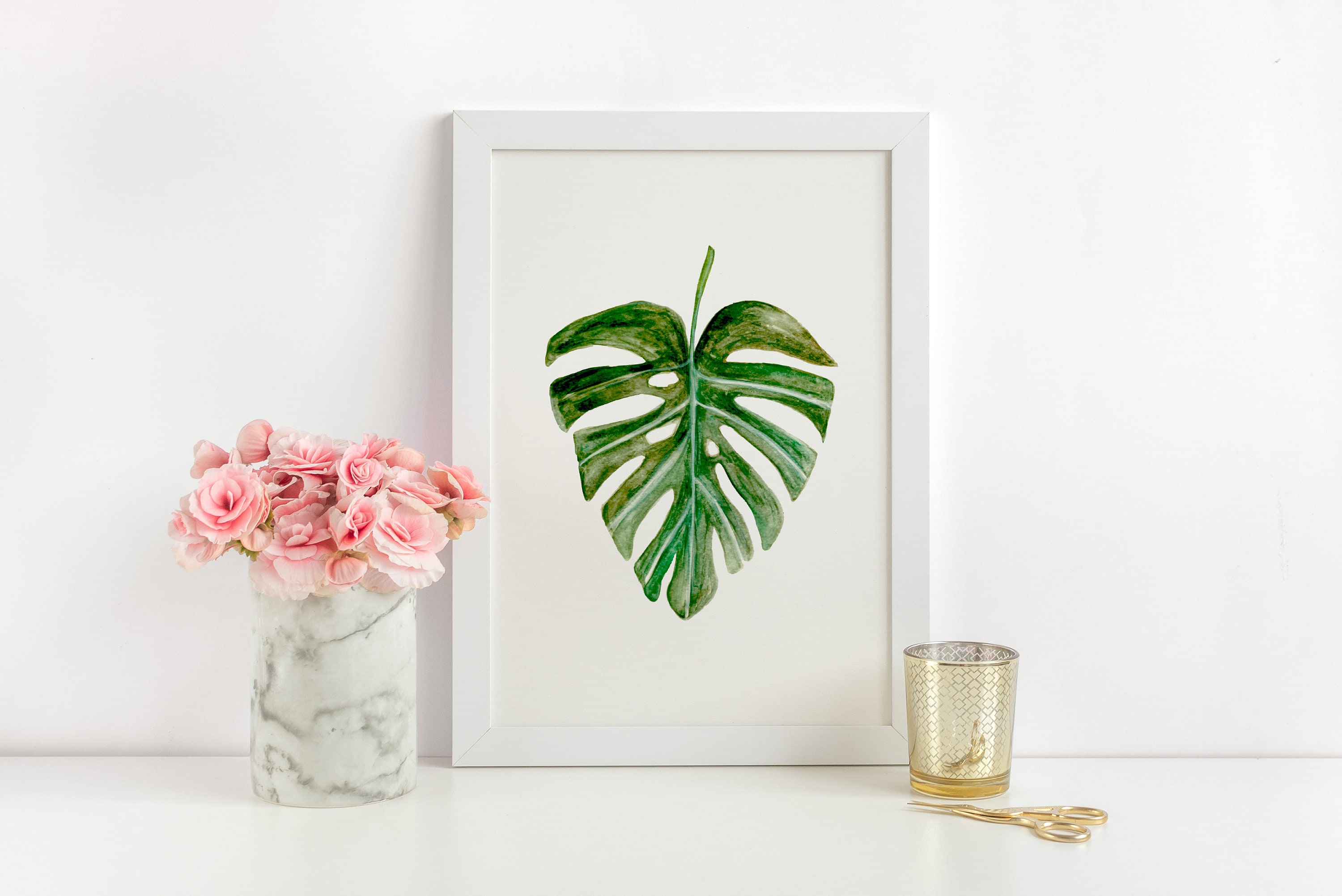 Monstera Print - Tropical Leaf Print - Monstera Leaf Print - Monstera Watercolor Painting - Plant Art - Plant Poster - Botanical Gift
