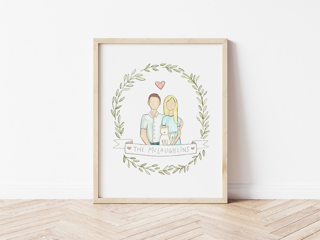 Custom Family Portrait: Minimalist Hand-drawn Illustration - Etsy