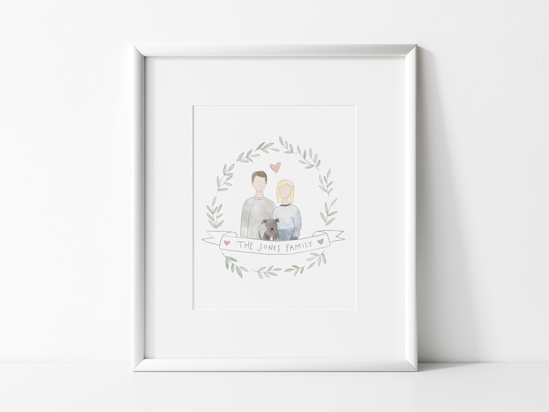 Custom Family Portrait: Minimalist Hand-drawn Illustration - Etsy