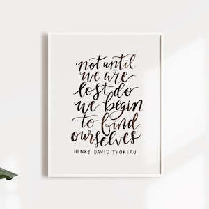 Henry David Thoreau Print, Inspirational quote wall art, self love quote, self care art, watercolor lettering, inspirational art print
