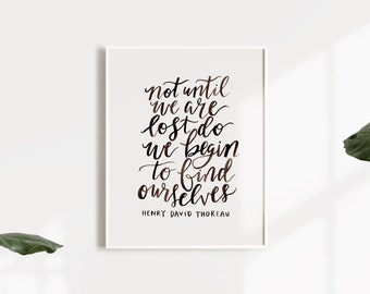 Henry David Thoreau Print, Inspirational quote wall art, self love quote, self care art, watercolor lettering, inspirational art print