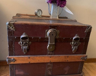 Vintage Chest Trunk Travel Trunk Antique Steamer Trunk Chest