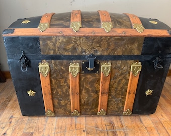 Vintage Steamer Trunk Antique Chest Trunk