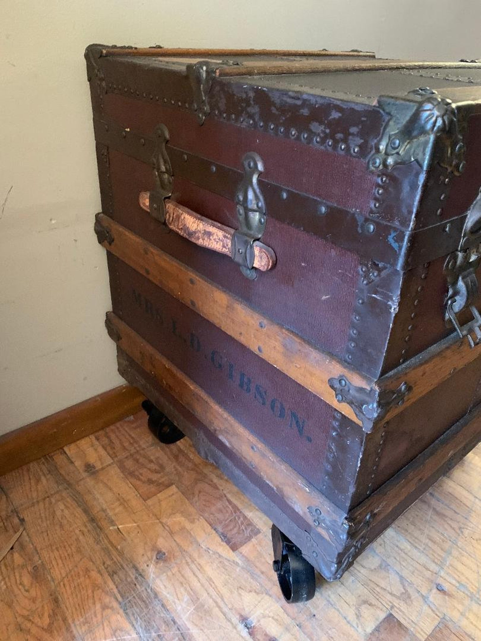 Steamer Trunk Tall. End Table or Coffee Table SUPER RARE Etsy
