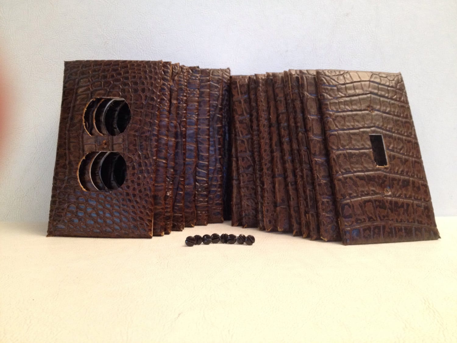 Faux Leather Switch Plate Covers or Outlet Covers Crocodile - Etsy