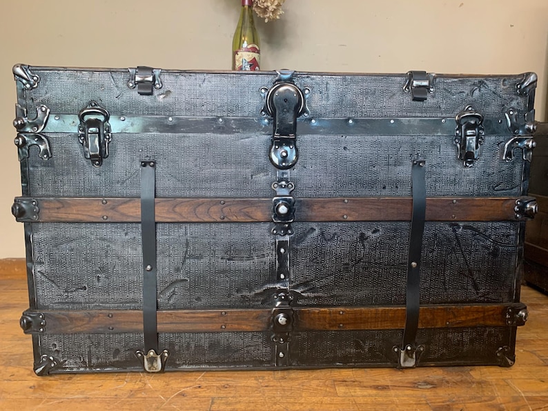 Large antique blanket chest with a clean odor-free wood interior