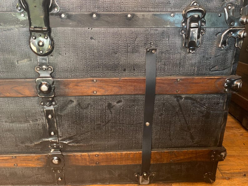 Authentic oversized heritage trunk restored by Angelina Nikon