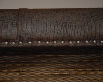 Valance Window Cornice board, crocodile with Studs -custom sizes available