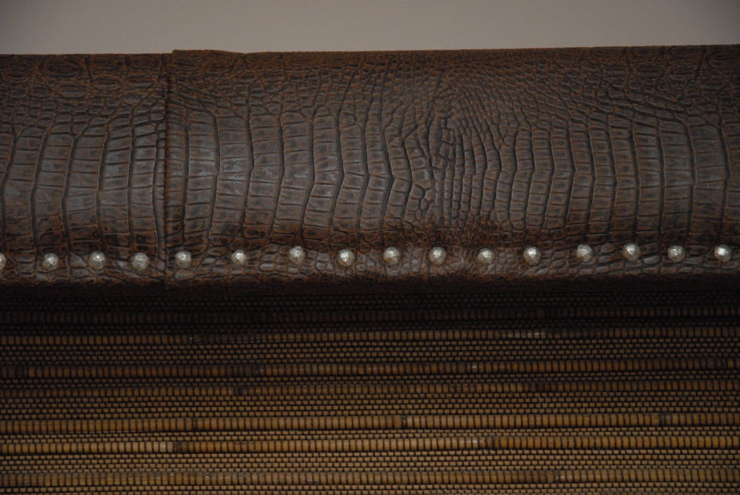 Valance, Cornice Board, Crocodile With Studs - Window Treatment, 78"Other Sizes Available