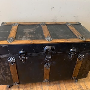 Rare Antique Steamer Trunk or Traveling Dresser made by Corbin Cabinet Co.  Lock