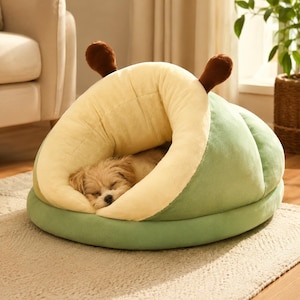 Cozy Igloo Pet Bed, Plush Cave Nest for Small Dogs Cats, Soft Puppy House