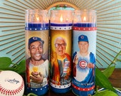 YOU CHOOSE - 3 Candles - Chicago Cubs - Prayer Candle