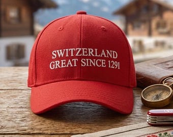 Switzerland Great Since 1291 Hat | Premium Embroidered Cap | Swiss Pride Baseball Cap | Adjustable Dad Hat | Gift for Switzerland Lovers