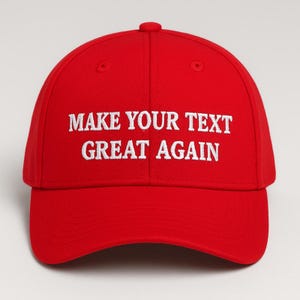 Gorra Make Your Text Great Again, Gorra de papá con texto bordado, Gorra de béisbol roja MAGA personalizada, Gorra con logotipo personalizado, Gorra de regalo político divertida