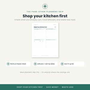 Weekly Meal Planner Printable | Meal Map Menu Planner with Grocery List | Pantry & Leftovers Tracker | A4 + US Letter Instant Download image 4