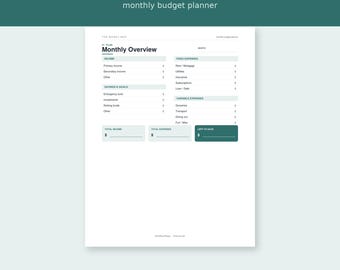 Monthly Budget Planner Printable | Money Map Budget Tracker by Paycheck | Bill & Savings Organizer | A4 + US Letter Instant Download