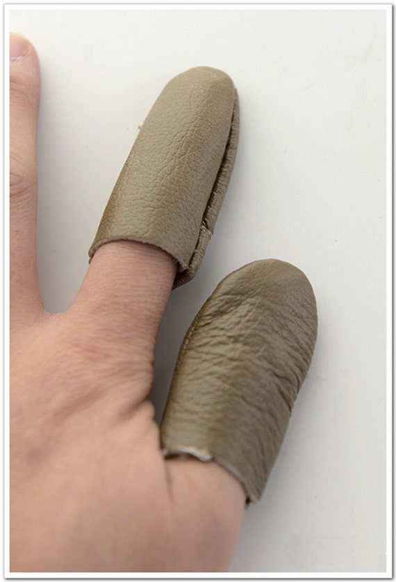 Needle Felting Finger Protectors, Finger Guards, Leather, One Pair 