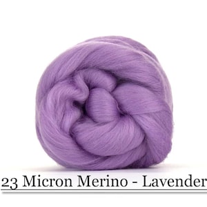 Lavender Merino Wool Top - 23 Mic 64&#39;s -  Needle Felting - Spinning - Wet Felting - Nuno Felting - Wet Felting