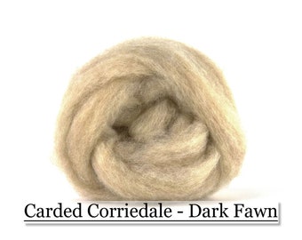 Dark Fawn - Corriedale Wool Sliver -  Needle Felting - Spinning - Wet Felting - Nuno Felting - Wet Felting