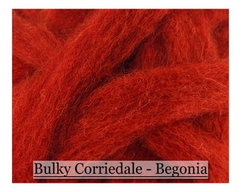Begonia - Corriedale Wool Sliver -  Needle Felting - Spinning - Wet Felting - Nuno Felting - Wet Felting - 8oz