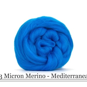 Mediterranean Merino Wool Top - 23 Mic 64&#39;s -  Needle Felting - Spinning - Wet Felting - Nuno Felting - Wet Felting