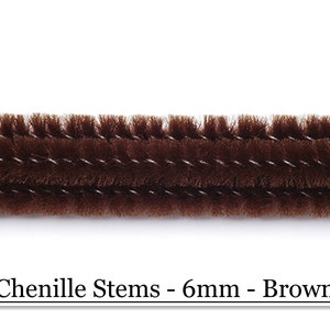 Brown Pipe Cleaners, 9mm Chenille Craft Stems 15 Pieces, Fall Craft  Supplies 