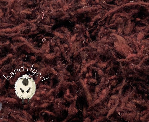 Hand Dyed Wool Nepps Deep Maroon