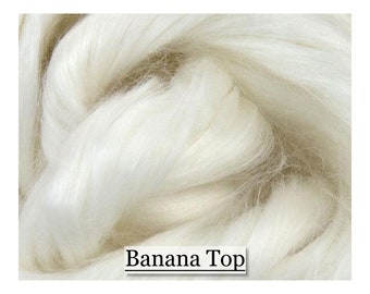 Banana Top - Natural Fiber - Undyed - Spinning Fiber - Blending Fiber - 1, 2 or 4 ounce sizes - Ready To Ship