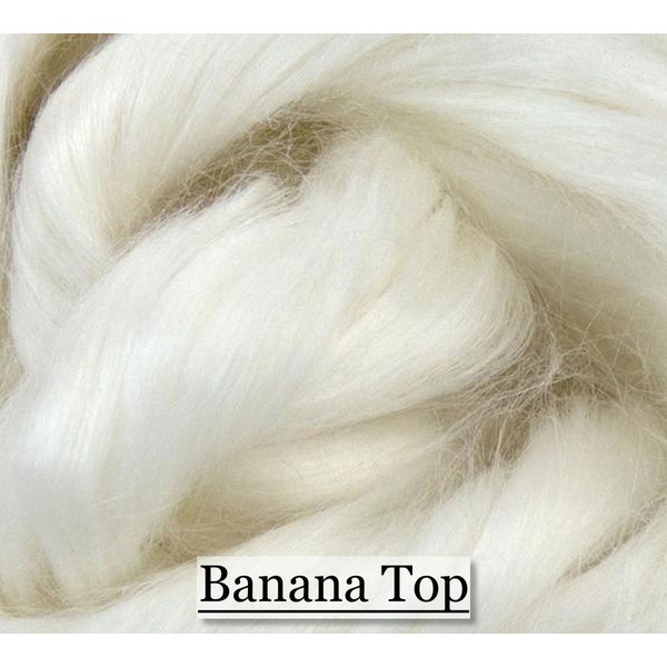 Banana Top - Natural Fiber - Undyed - Spinning Fiber - Blending Fiber - 1, 2 or 4 ounce sizes - Ready To Ship