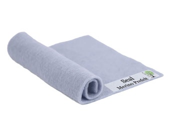 Seal Prefelt made of 100% merino wool that's great for needle felting and wet felting. Available in multiple sizes and colors