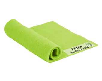 Citrus Prefelt made of 100% merino wool that's great for needle felting and wet felting. Available in multiple sizes and colors