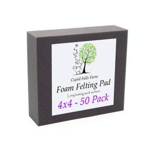 4&quot; x 4&quot; Felting Pad - 2&quot; Thick - 50 Pack - Bulk - Wholesale