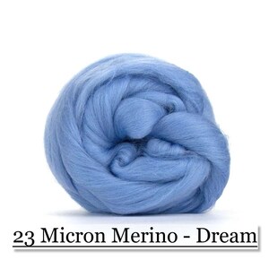 Dream Merino Wool Top - 23 Mic 64&#39;s -  Needle Felting - Spinning - Wet Felting - Nuno Felting - Wet Felting