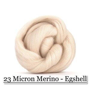 Eggshell Merino Wool Top - 23 Mic 64&#39;s -  Needle Felting - Spinning - Wet Felting - Nuno Felting - Wet Felting