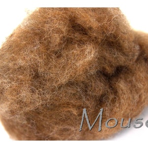 The Mouse Corriedale Wool from our Woodland Series. Great for Needle Felting, Spinning, Wet Felting and Nuno Felting. 1, 2 or 4 ounce sizes