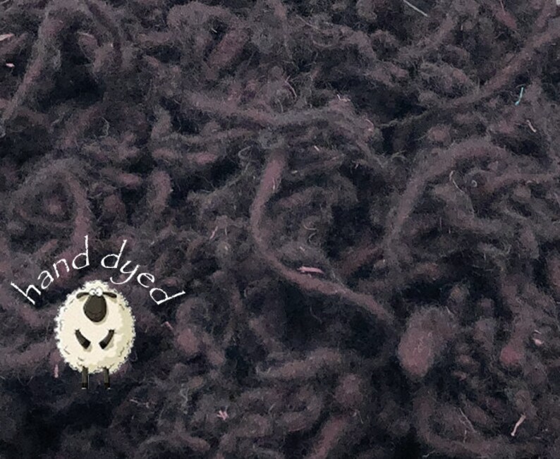 Cabernet Natural Padding Effect Fiber 1 Ounce Wool Slubs Hand Dyed- Art Batt Texture Fiber