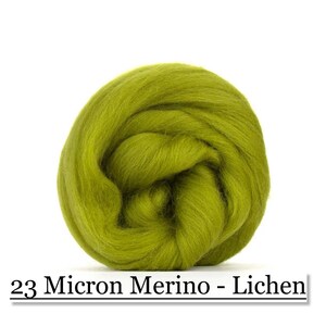 Lichen Merino Wool Top - 23 Mic 64&#39;s -  Needle Felting - Spinning - Wet Felting - Nuno Felting - Wet Felting