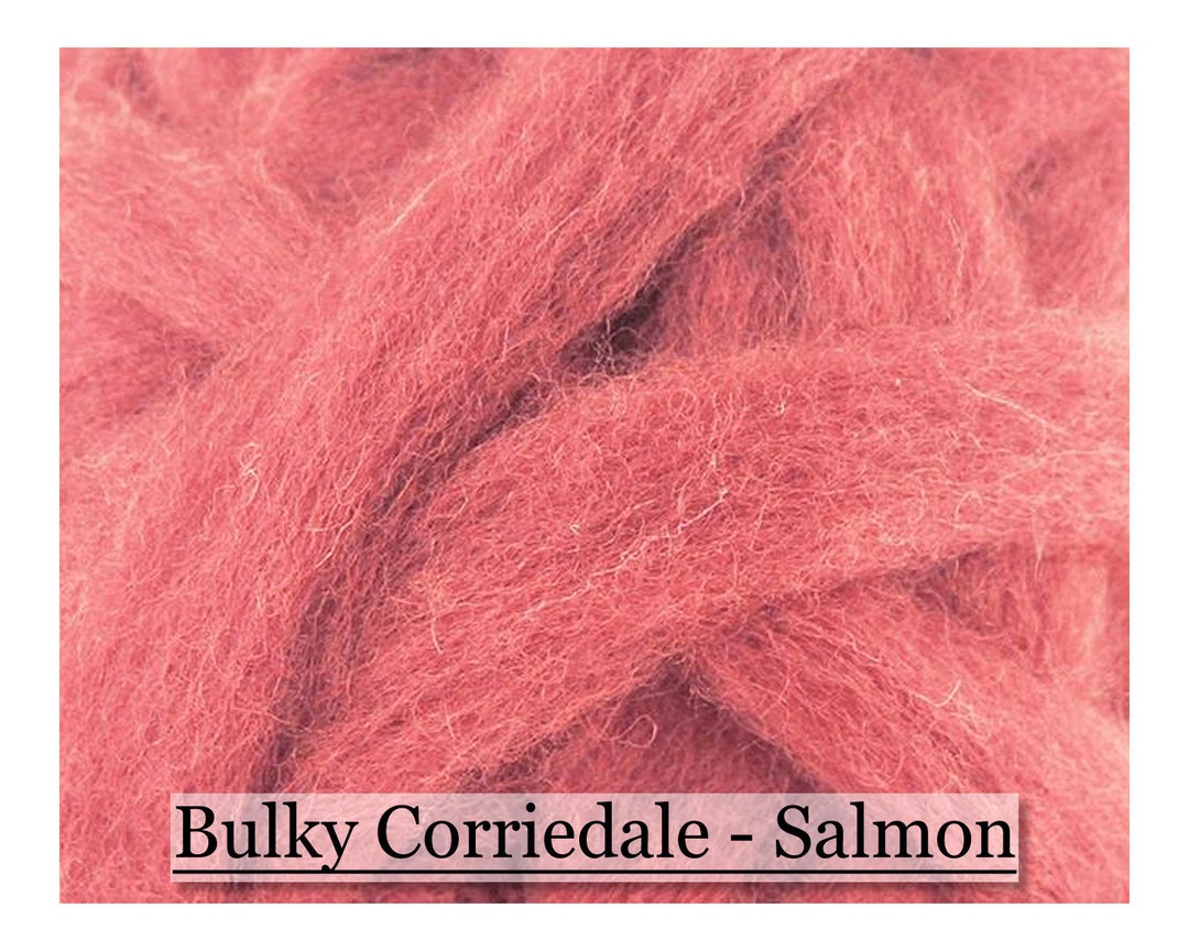 Salmon Corriedale Wool Sliver Needle Felting Spinning Wet Felting Nuno