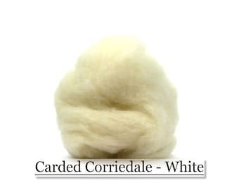 White - Corriedale Wool Sliver -  Needle Felting - Spinning - Wet Felting - Nuno Felting - Wet Felting