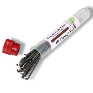 40 Gauge Forked rooting needles great for rooting hair on newborn dolls. Choose  from 1, 5, 10, 25 or 50 needle packs.