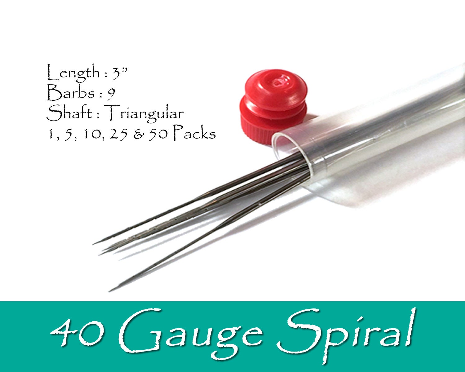 40 Gauge Spiral felting needles Quick felting. Fine gauge Etsy