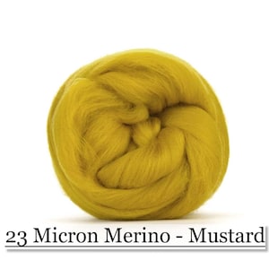 Mustard Merino Wool Top - 23 Mic 64&#39;s -  Needle Felting - Spinning - Wet Felting - Nuno Felting - Wet Felting