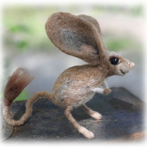 Needle Felting Kit - Long Eared Jerboa - Great for Beginners - Great Holiday Gift