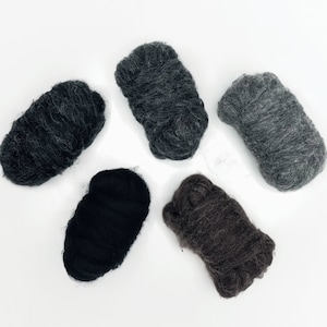 Dark Tones Collection - Corriedale Wool Roving - Needle Felting - Wet Felting - Spinning