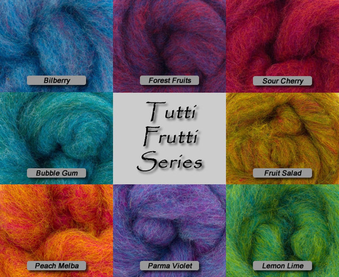 Tutti Frutti Carded Corriedale Wool Roving